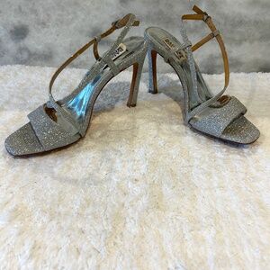 Badgley Mischaka Silver strappy heels